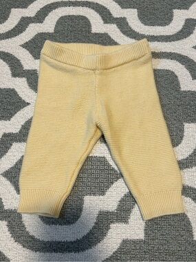 Janie and Jack Pale Yellow Knit Baby Leggings